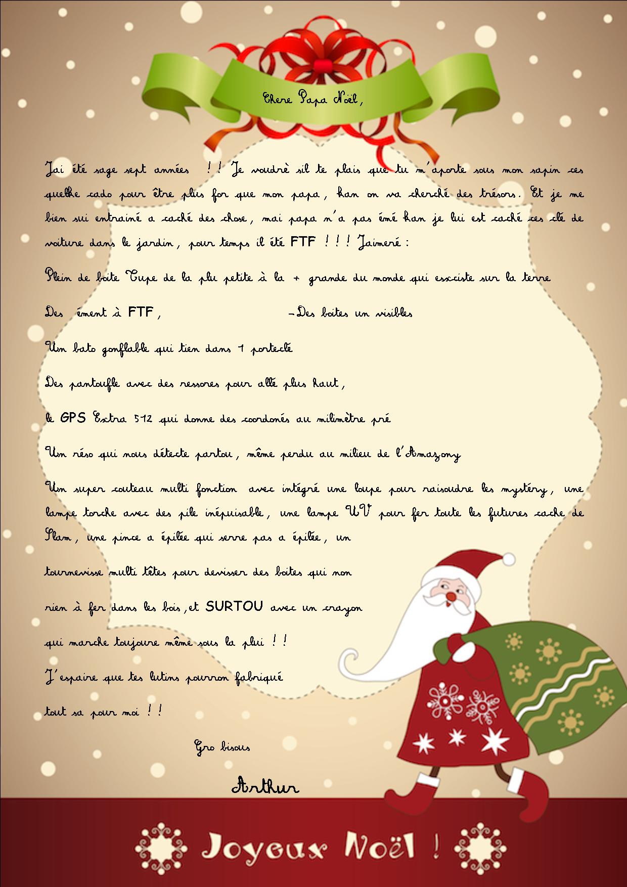 modele lettre du pere noel a imprimer 2023 cadeau noel 2023