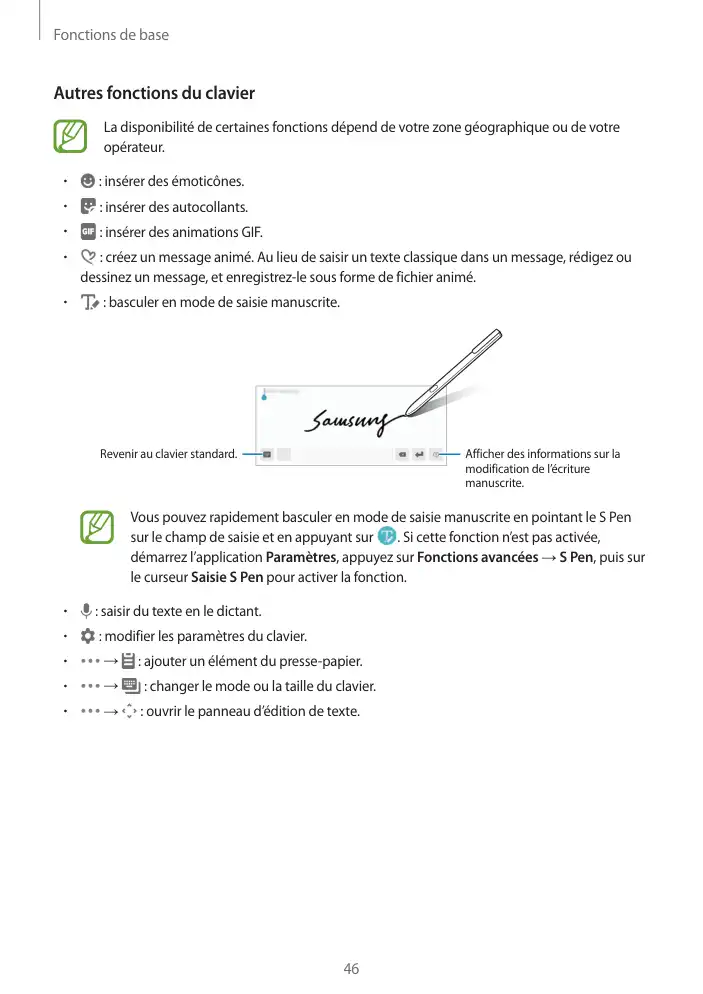 Page 46 - Galaxy Tab S3 avec S Pen