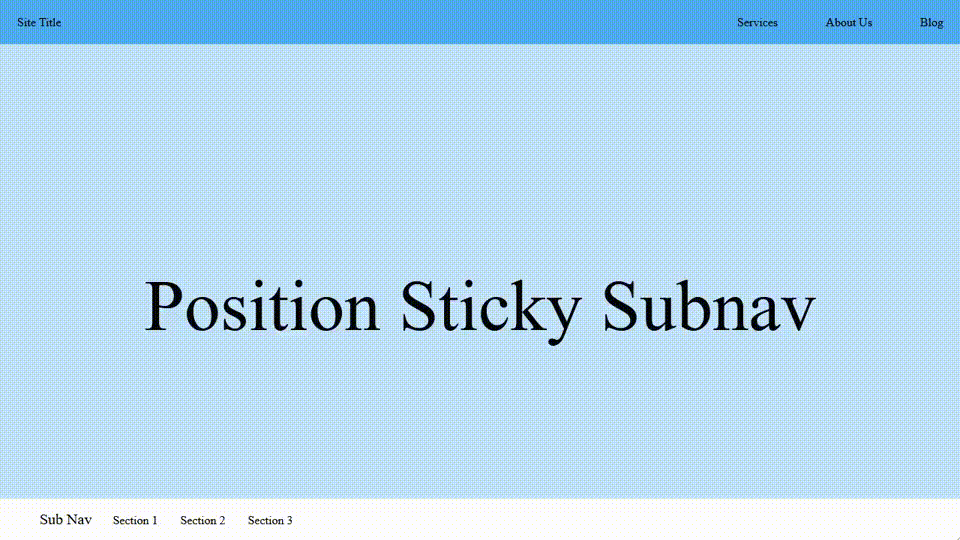 Position Sticky Subnav HTML CSS gif