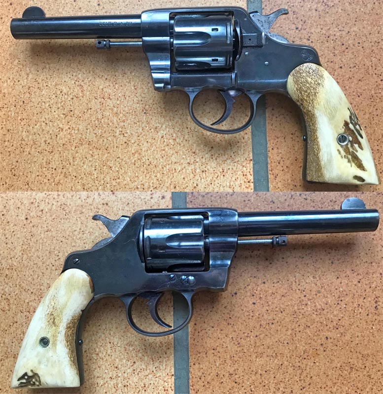 Faire un avant trou sur les plaquettes d'un Colt 1895 pour l MGfjqEhNU0y_Colt-1895-avec-plaquettes-en-corne-recto-verso-777x800